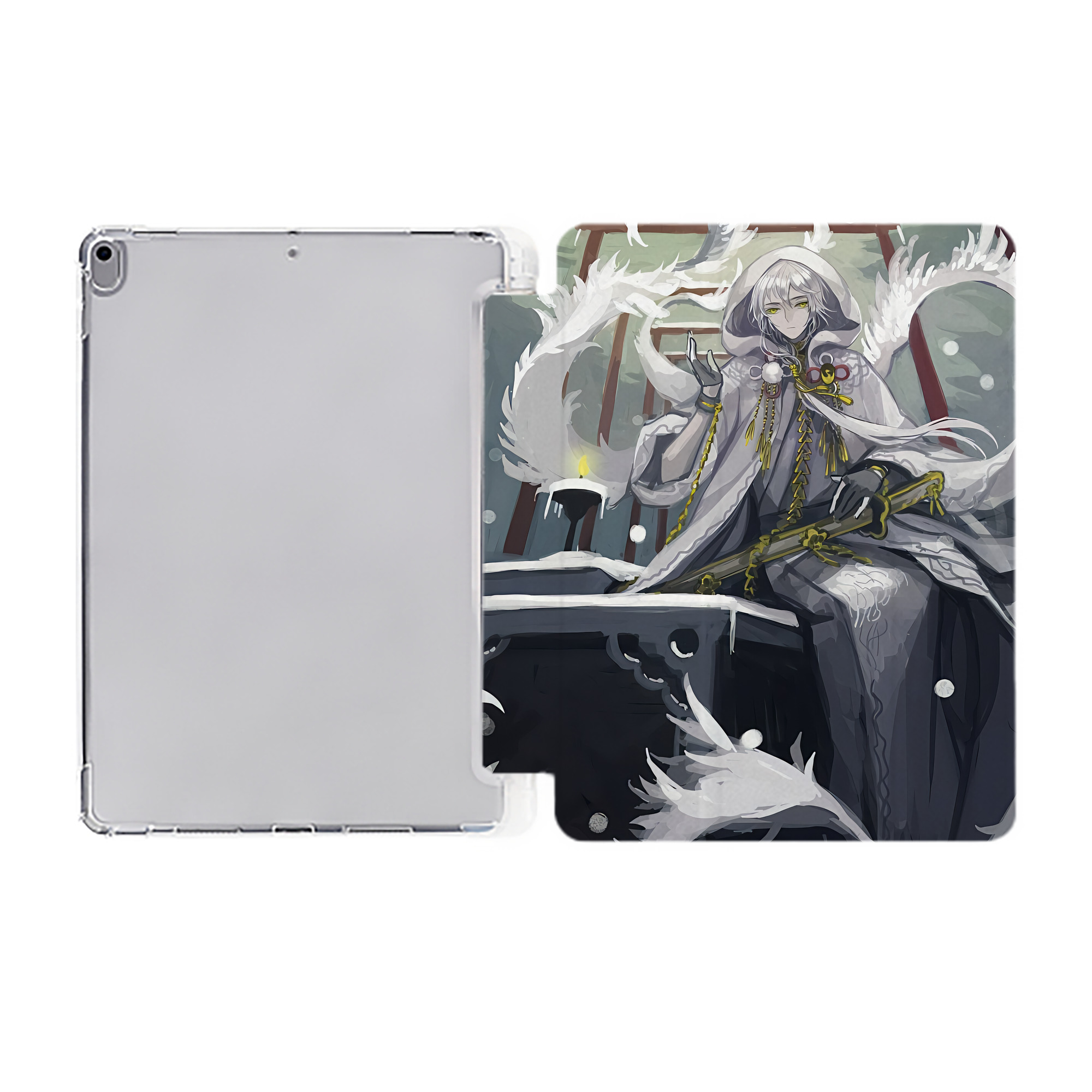 （画像用） 刀剣乱舞 Touken Ranbu IPad ケース ペン収納付き 三つ折りスタンド PUレザー×シリコン 対応機種9.5/10.5/10.9インチ